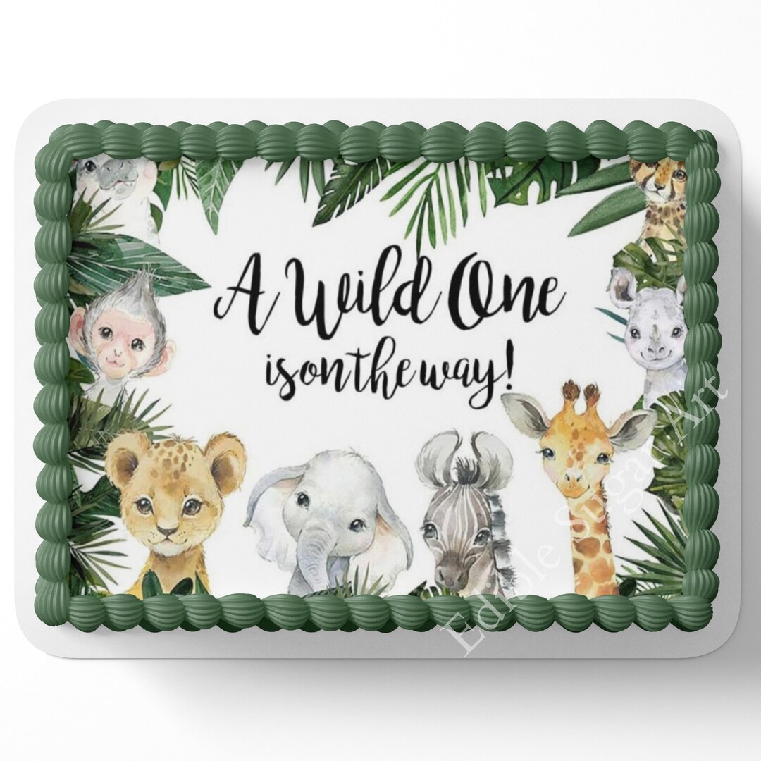 Safari Baby Shower Party Cake Topper Safari Sheet Cake Topper